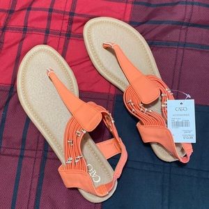 Brand new never worn sandals in coral color